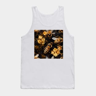 Honeycomb and Bee Pattern 16 Tank Top